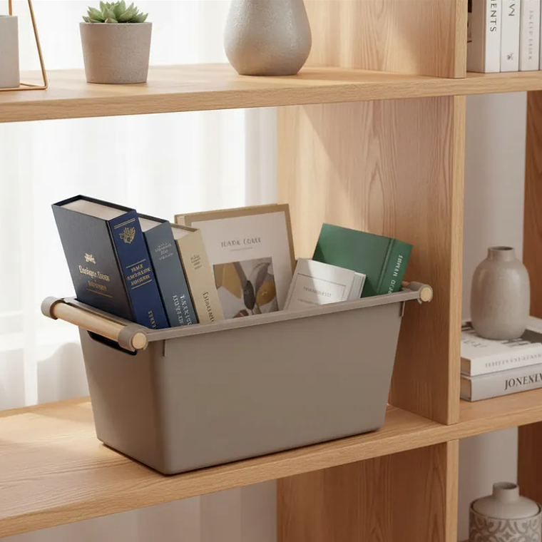 Canasto Organizador Plástico Multiuso Con Asas  33cm 3