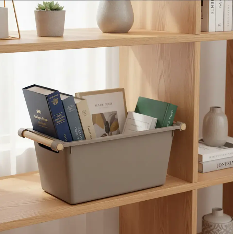 Canasto Organizador Plástico Multiuso Con Asas  33cm 3