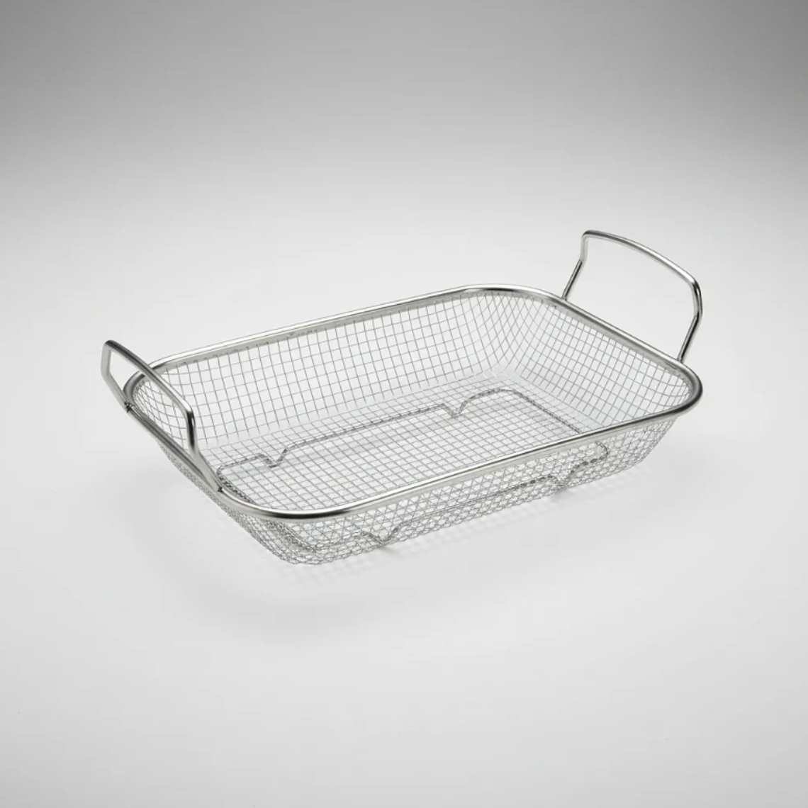 Canasto Freidora Rectangular De Acero Inoxidable Con Asas 5