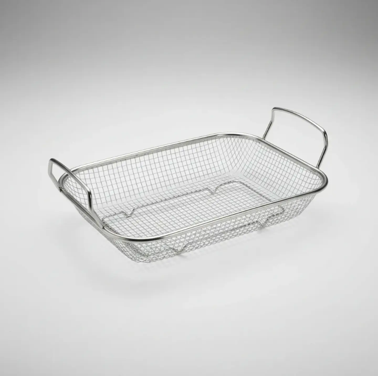 Canasto Freidora Rectangular De Acero Inoxidable Con Asas 5