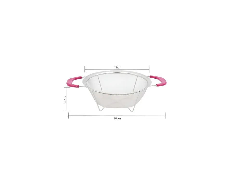 Colador De Acero Inoxidable Con Asas Rosas 26cm  3