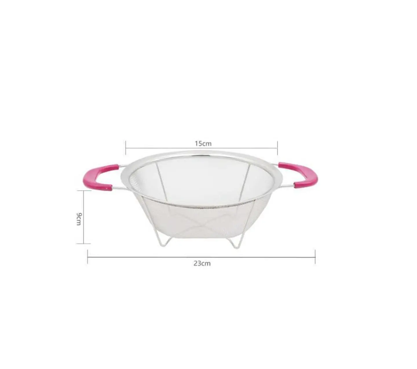 Colador De Acero Inoxidable Con Asas Rosadas 23cm 6