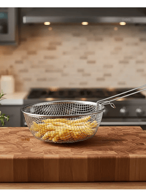 Canasto Freidor De Acero Inoxidable Con Mango Largo