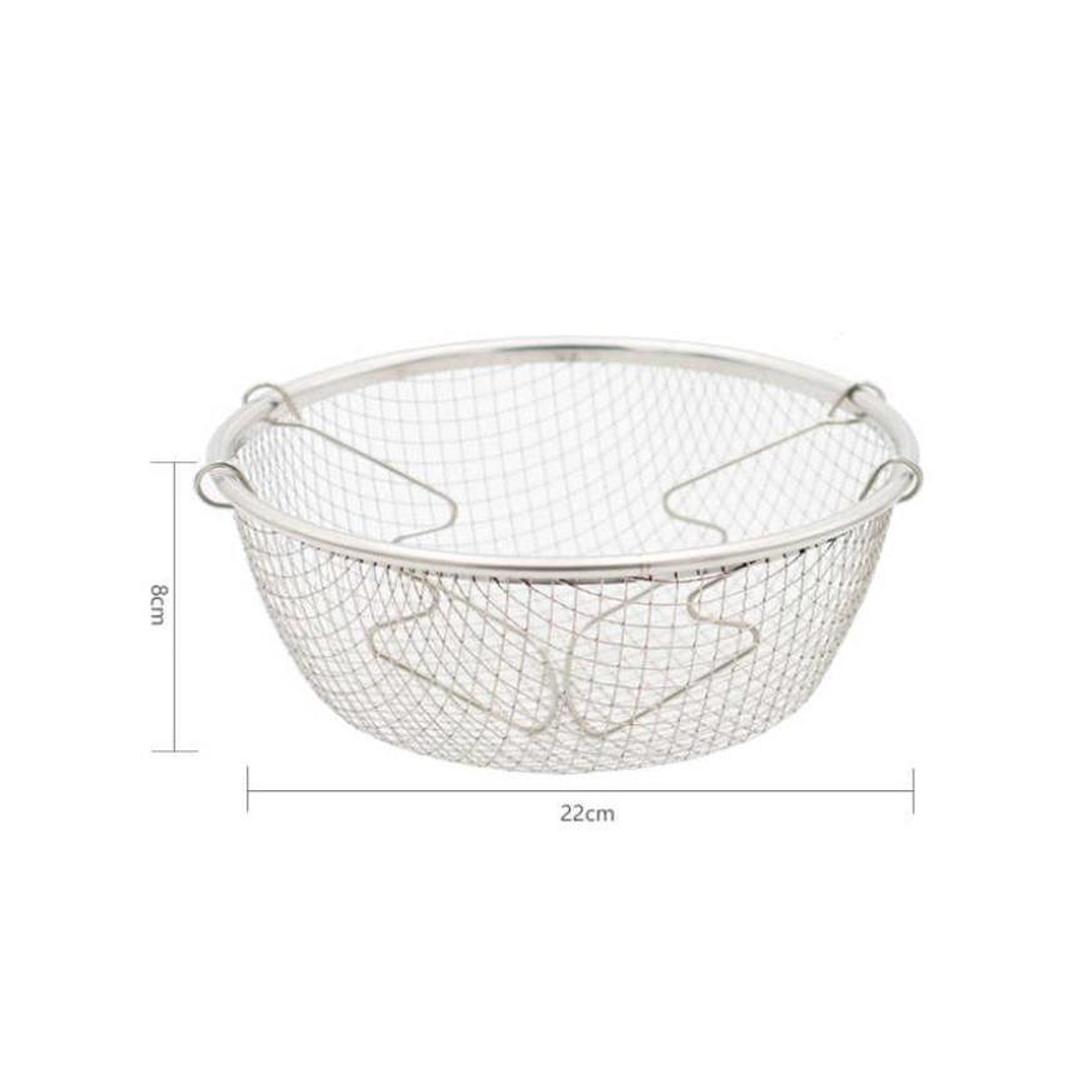 Canasto Colador Freidor De Acero Inoxidable Malla 22 Cm 5