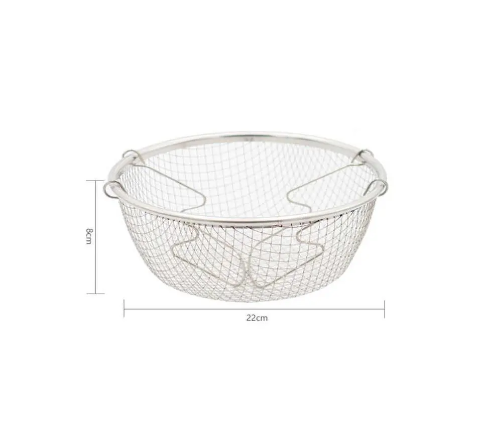 Canasto Colador Freidor De Acero Inoxidable Malla 22 Cm 5