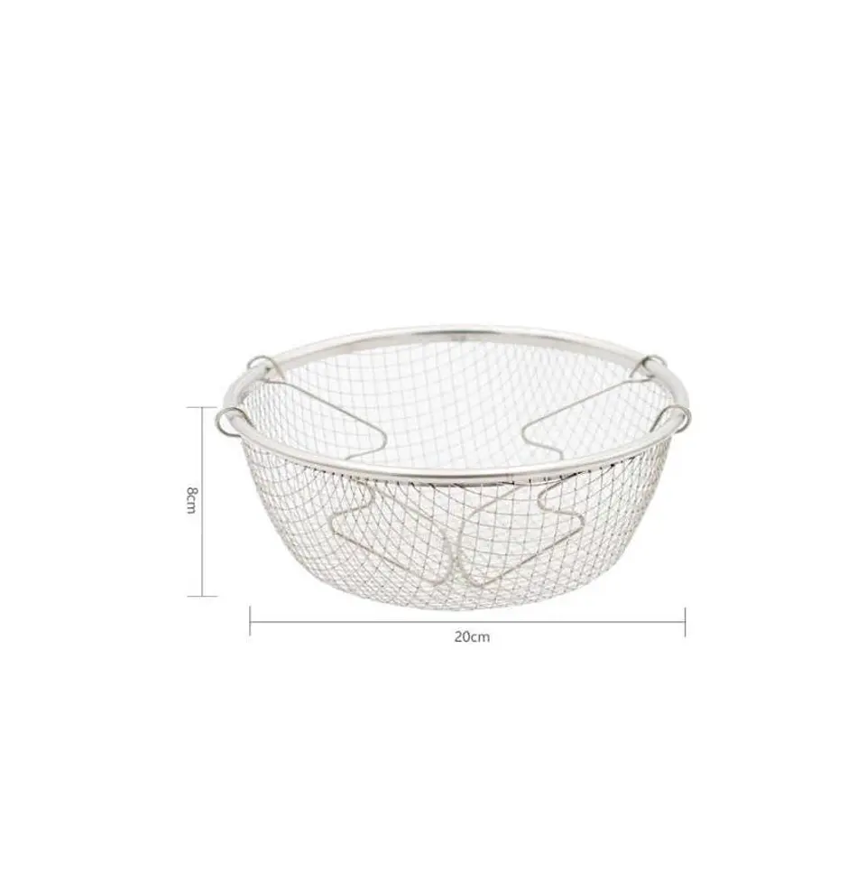 Canasto Colador Freidor De Acero Inoxidable Malla 20cm 5