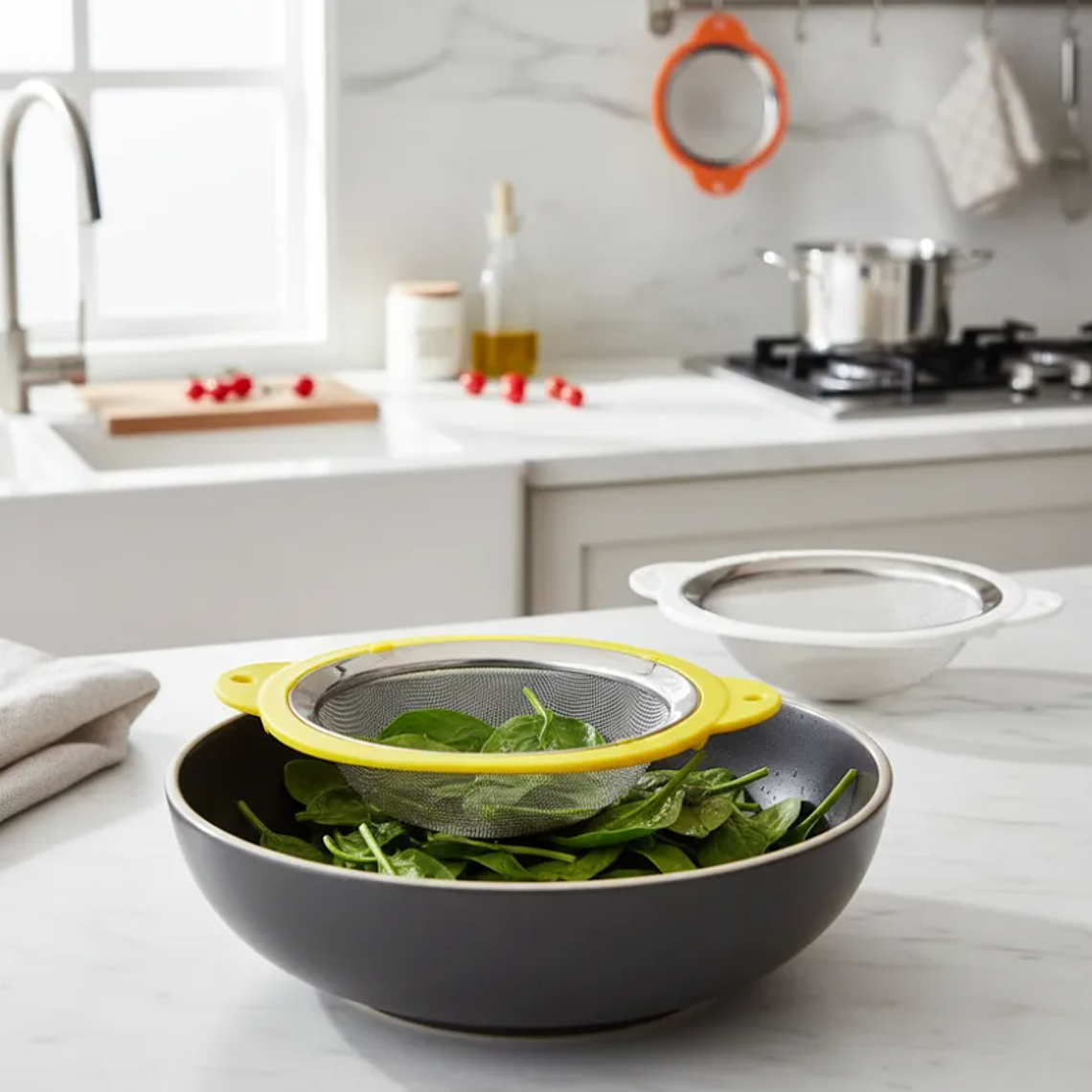 Colador Cernidor De Cocina Acero Inoxidable Malla Fina 20cm 2