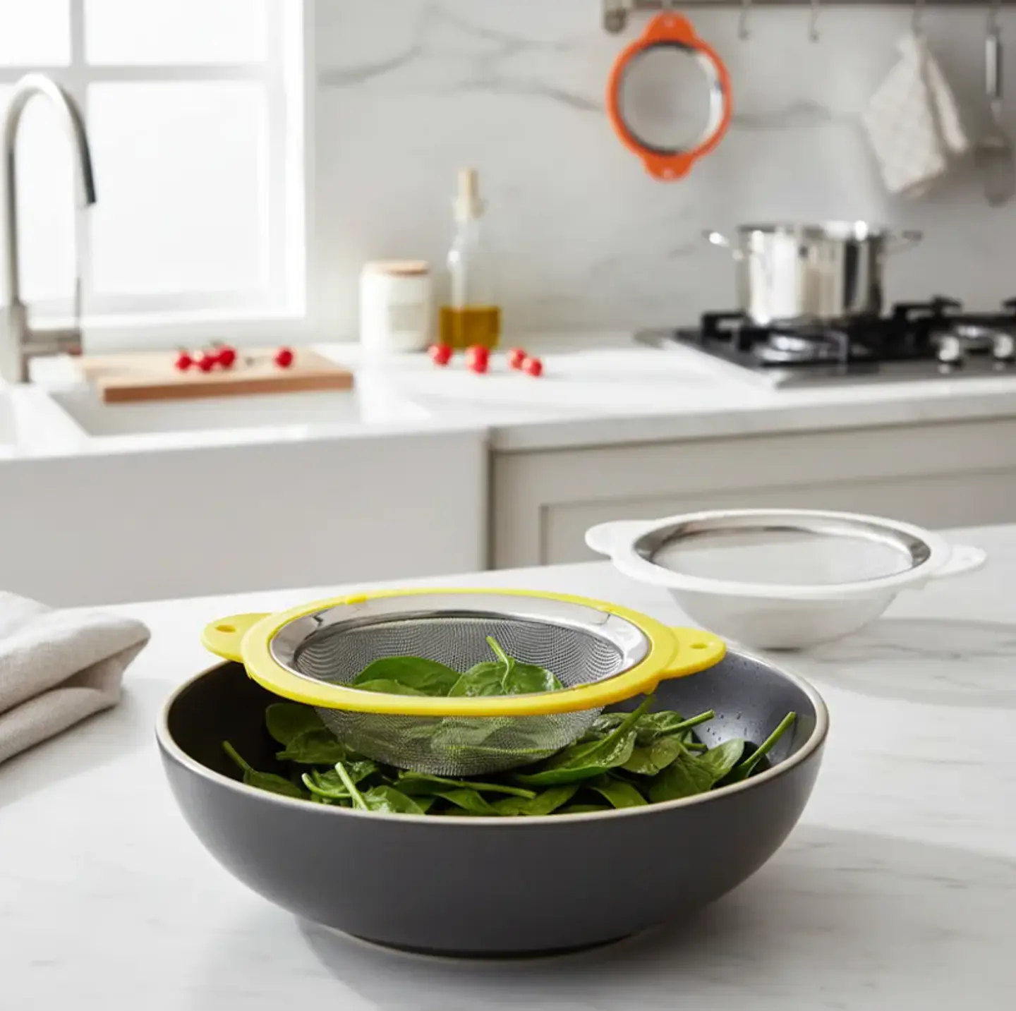 Colador Cernidor De Cocina Acero Inoxidable Malla Fina 20cm 2