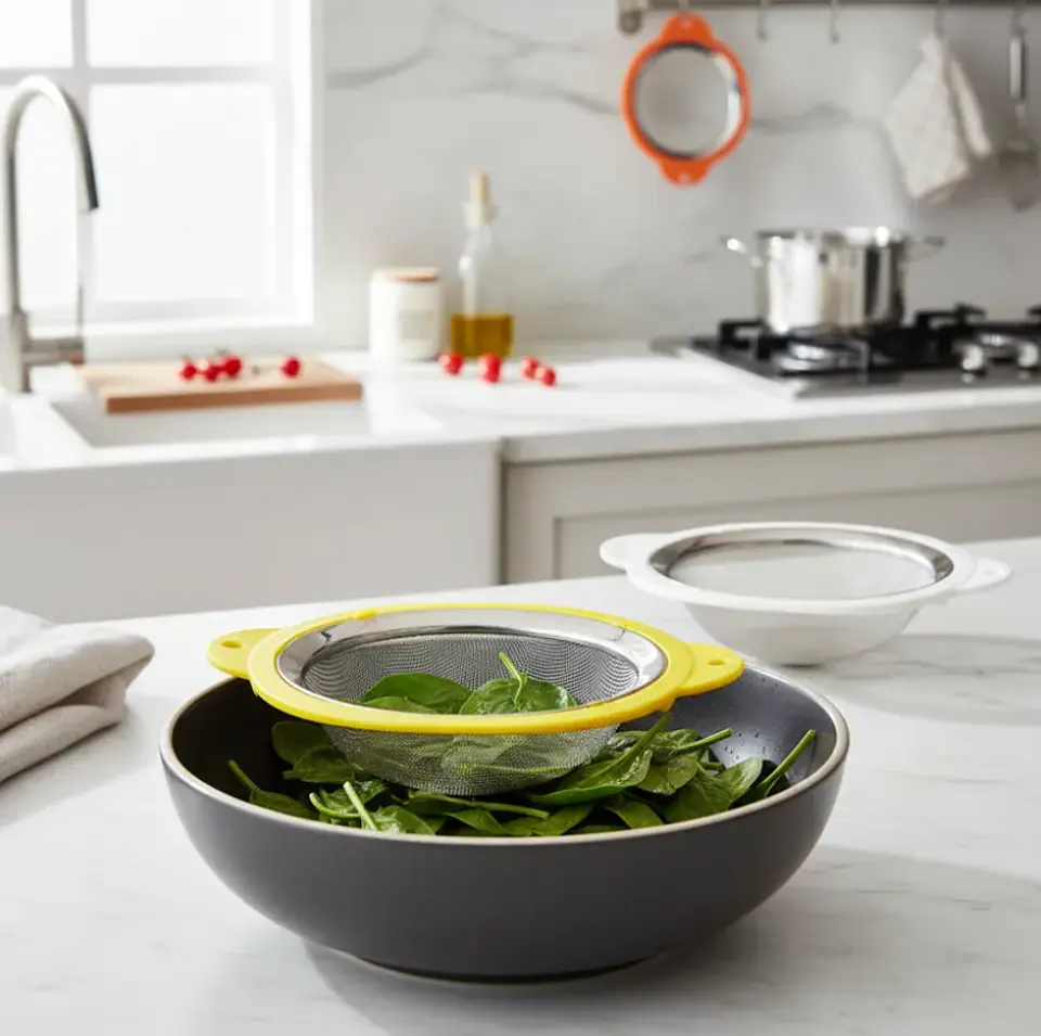 Colador Cernidor De Cocina Acero Inoxidable Malla Fina 20cm 2