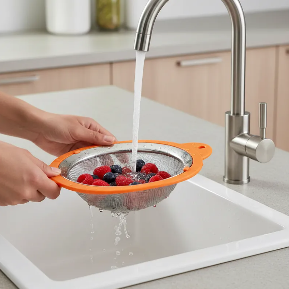 Colador Cernidor De Cocina Acero Inoxidable Malla Fina 20cm 4