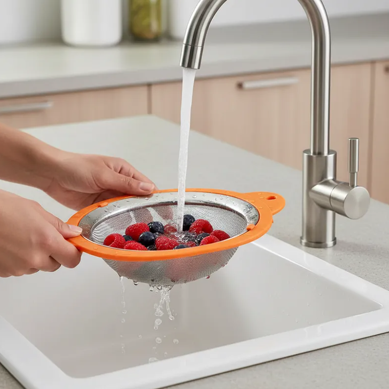 Colador Cernidor De Cocina Acero Inoxidable Malla Fina 20cm 4