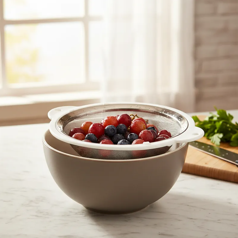 Colador de Acero Inoxidable Malla Fina 18cm Cocina 2