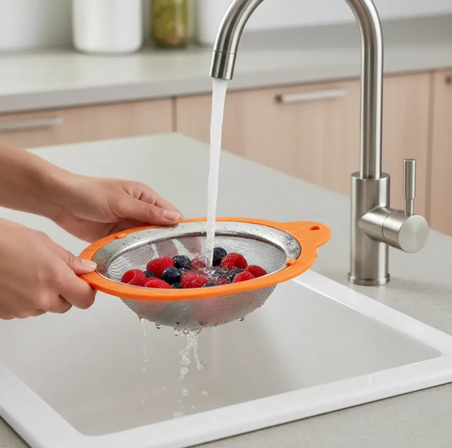 Colador de Acero Inoxidable Malla Fina 18cm Cocina 3