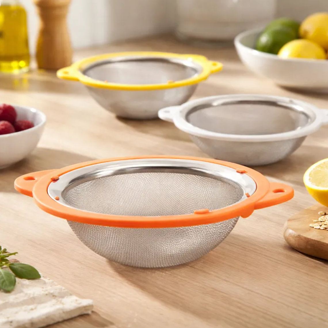 Colador de Acero Inoxidable Malla Fina 18cm Cocina 4