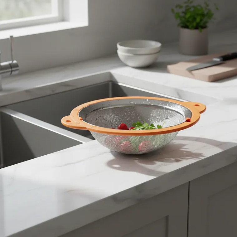 Colador de Acero Inoxidable Malla Fina 18cm Cocina 6