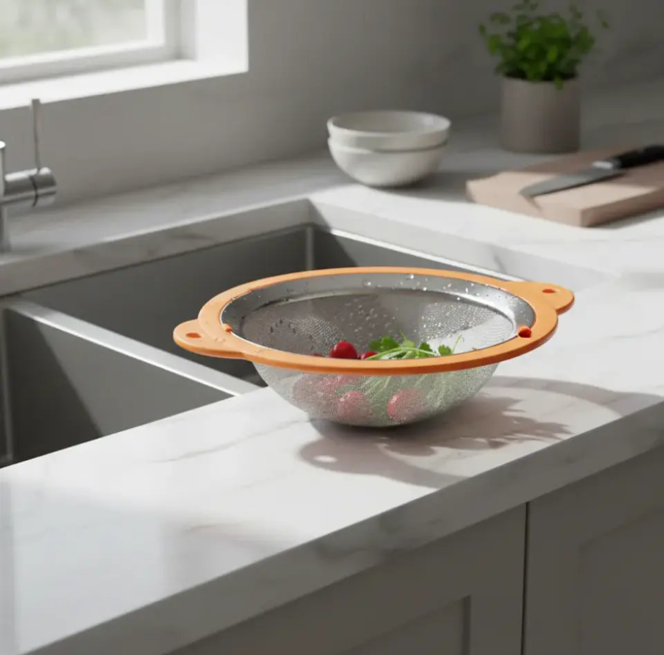 Colador de Acero Inoxidable Malla Fina 18cm Cocina 6