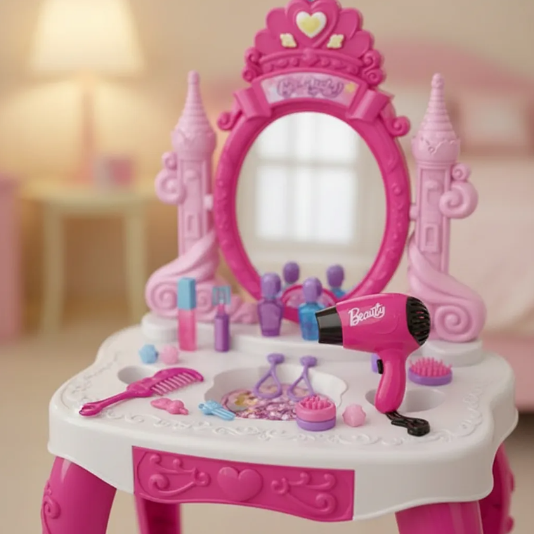 Juguete Tocador Princesa Maquillaje Para Niñas 3