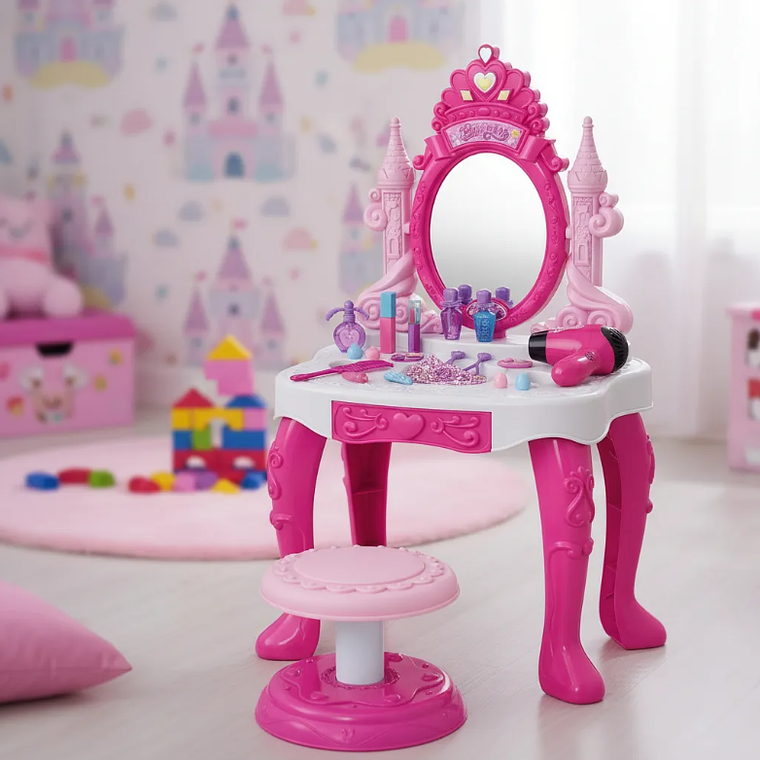 Juguete Tocador Princesa Maquillaje Para Niñas 4