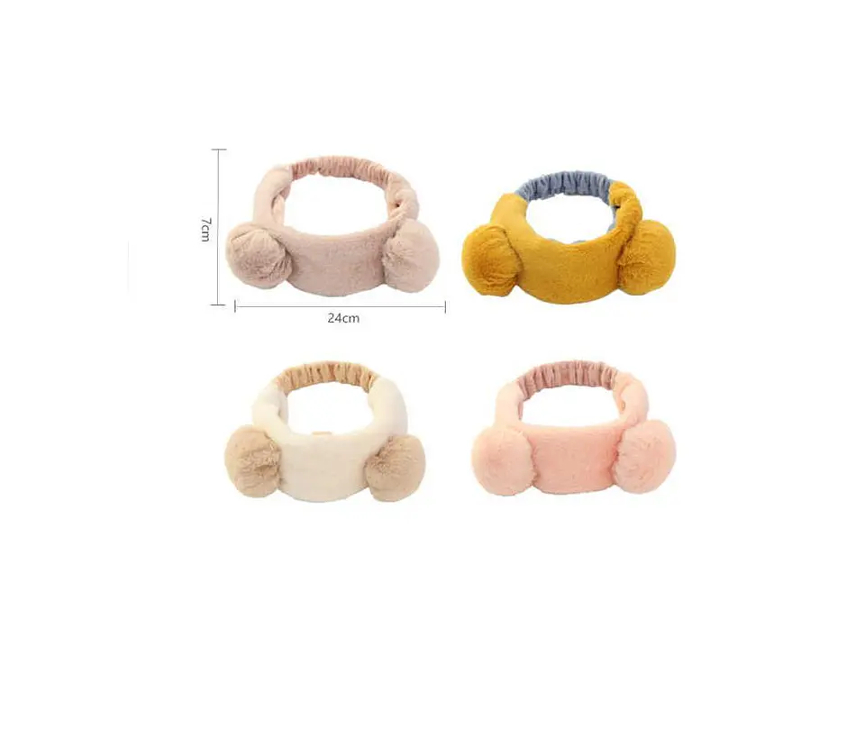 Cintillo De Felpa Skincare Maquillaje Con Orejitas Kawaii 3