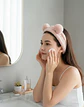 Cintillo De Felpa Skincare Maquillaje Con Orejitas Kawaii - Miniatura 2