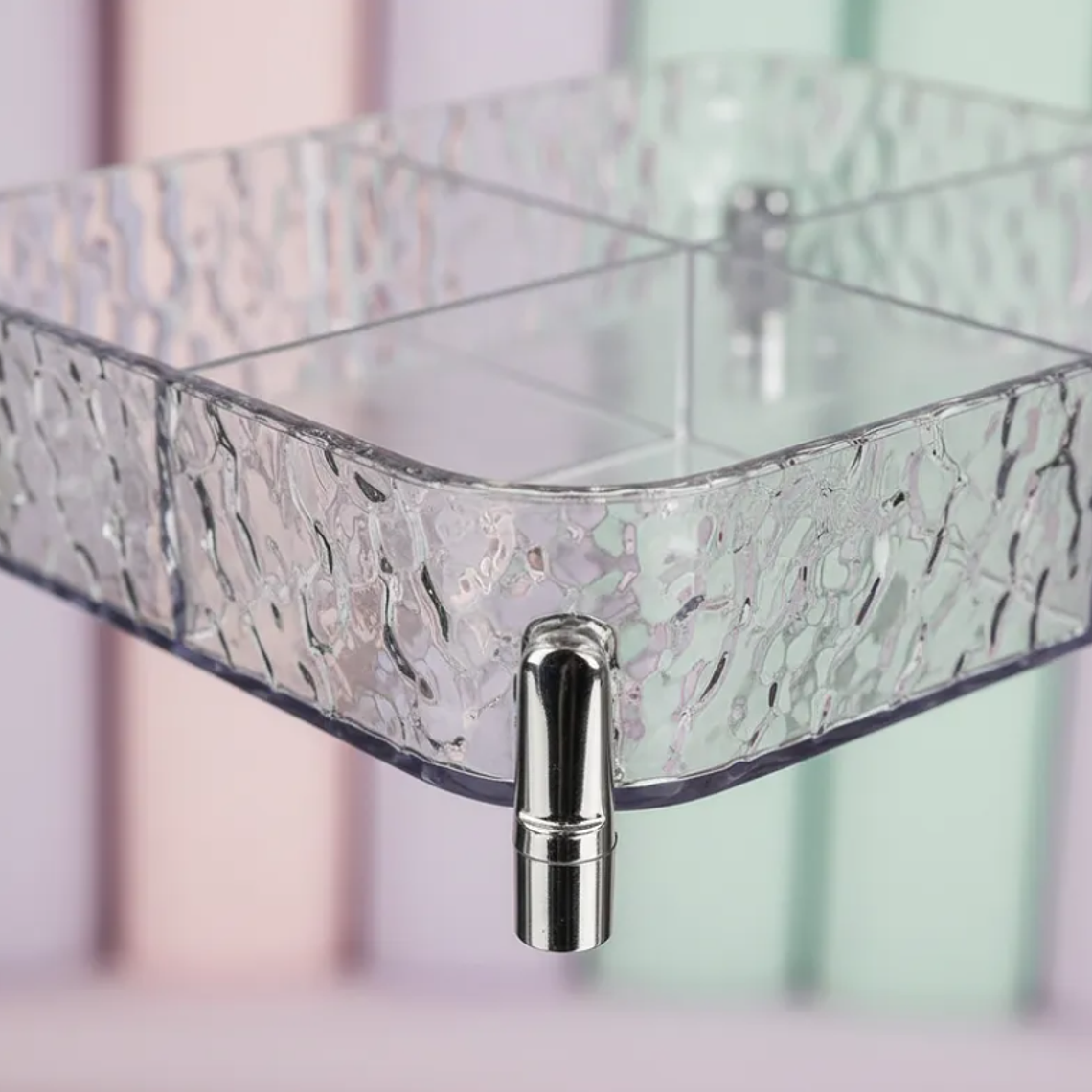 Organizador Acrílico Transparente Con Patas 4 Divisiones 8