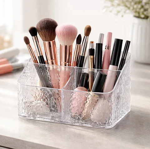 Organizador Acrílico Texturizado Para Maquillaje Y Escritorio