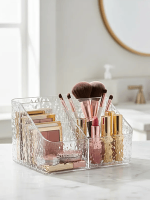 Organizador Acrílico Texturizado Para Maquillaje Y Escritorio
