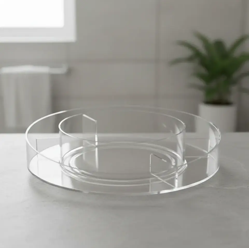 Organizador Giratorio Acrílico para Baño y Cosméticos 7