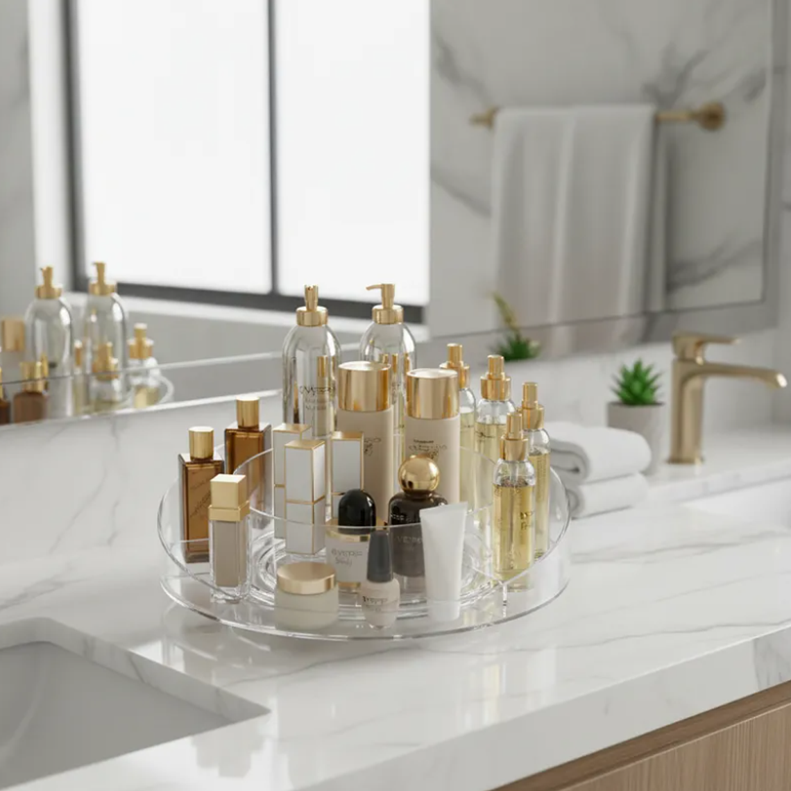 Organizador Giratorio Acrílico para Baño y Cosméticos 1