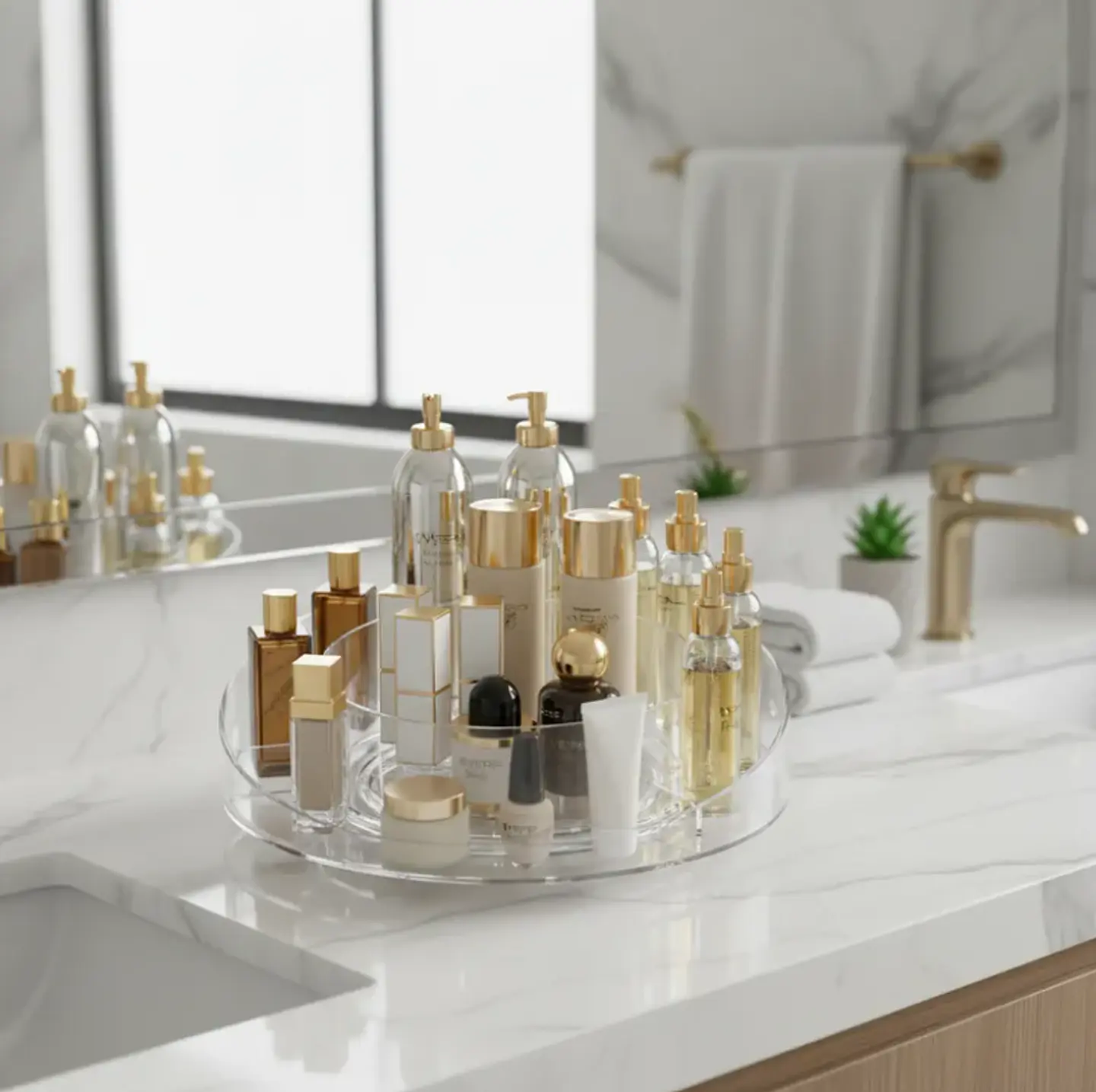 Organizador Giratorio Acrílico para Baño y Cosméticos 1