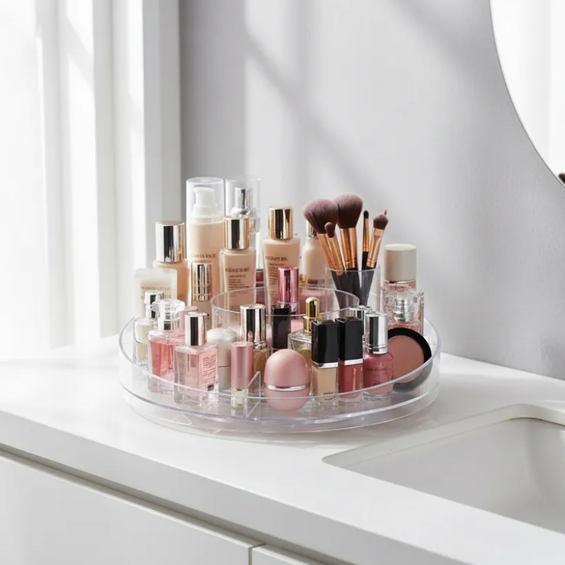 Organizador Giratorio Acrílico para Baño y Cosméticos 3
