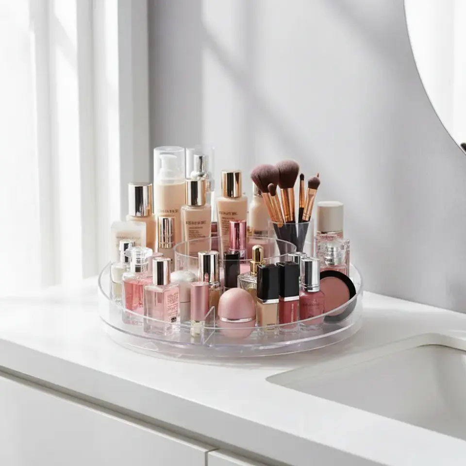 Organizador Giratorio Acrílico para Baño y Cosméticos 3