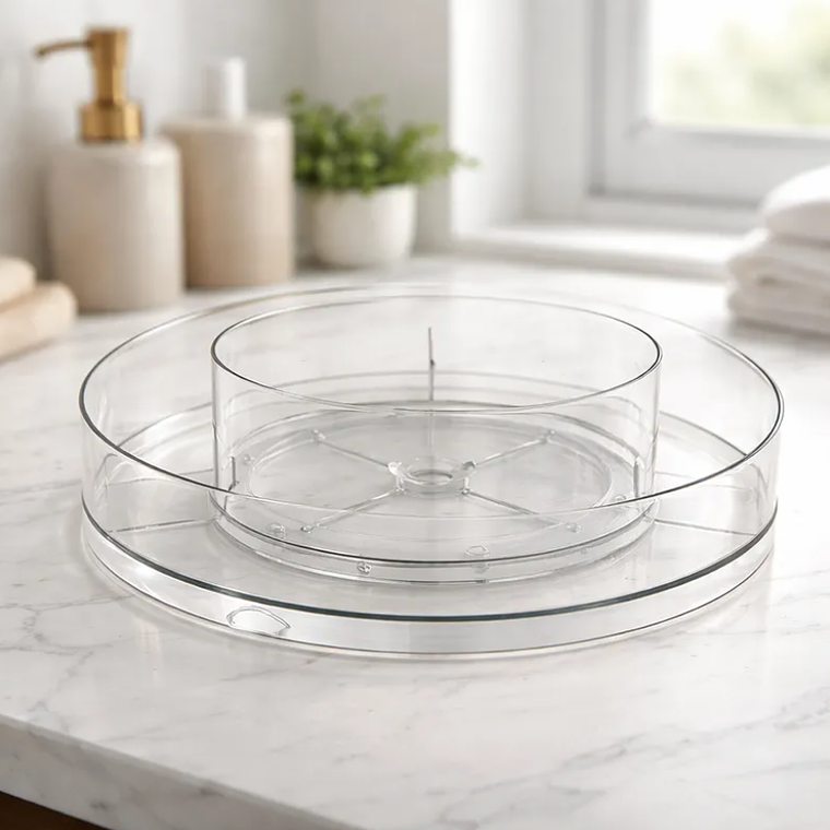 Organizador Giratorio Acrílico para Baño y Cosméticos 9