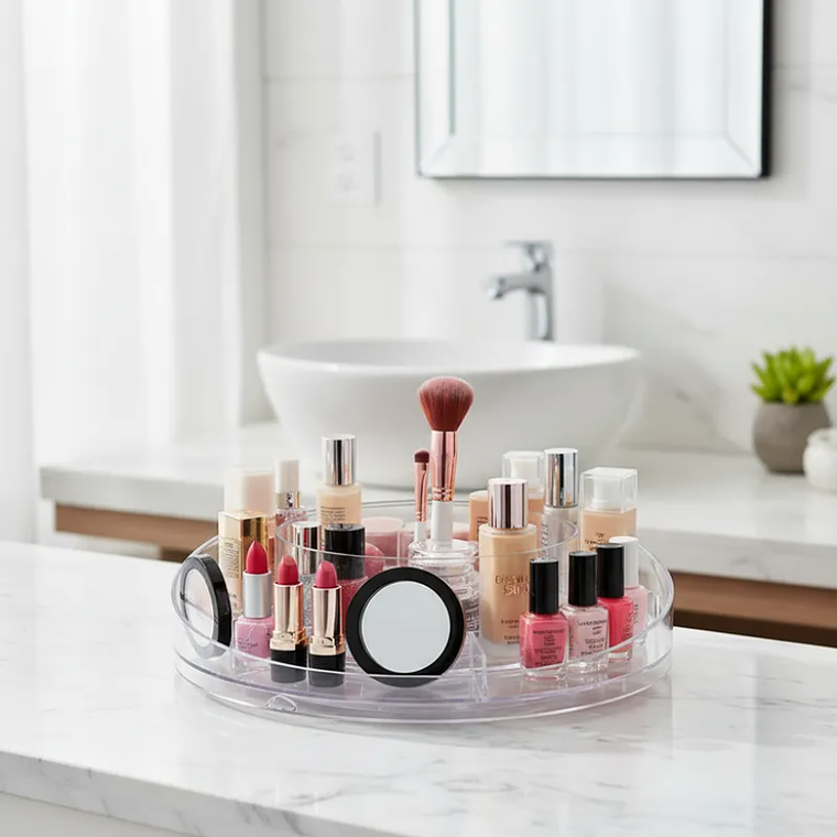 Organizador Giratorio Acrílico para Baño y Cosméticos 8