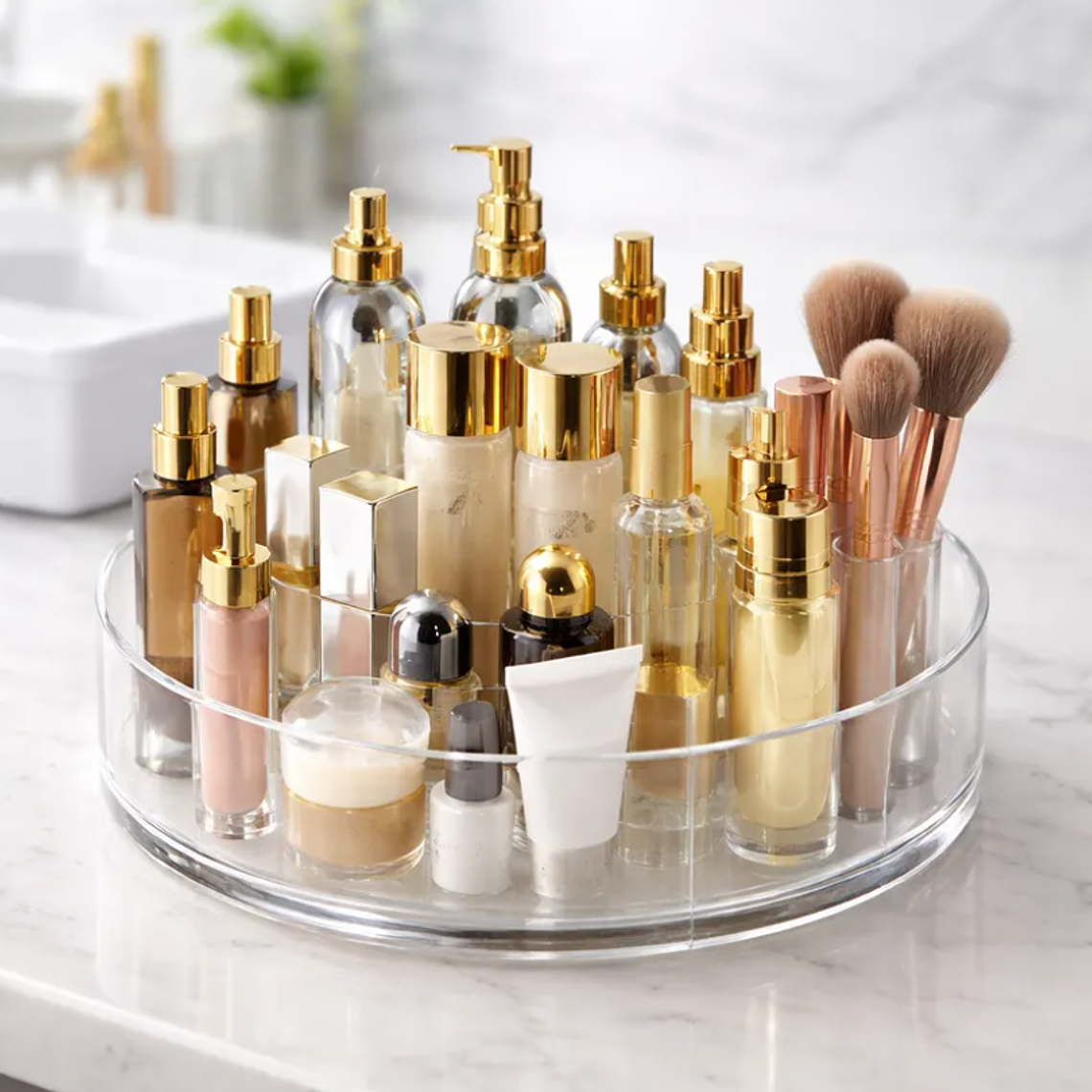 Organizador Giratorio Acrílico para Baño y Cosméticos 6