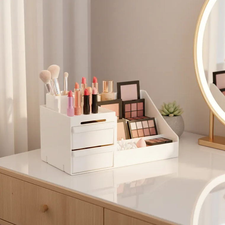 Organizador De Maquillaje Escritorio Con Cajones Cosméticos 2