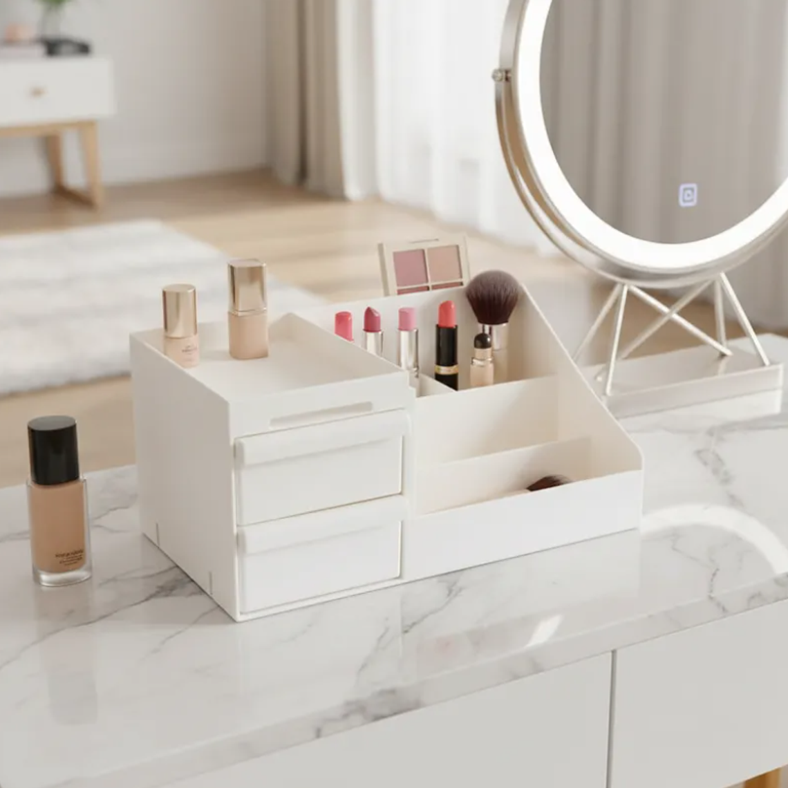 Organizador De Maquillaje Escritorio Con Cajones Cosméticos 6
