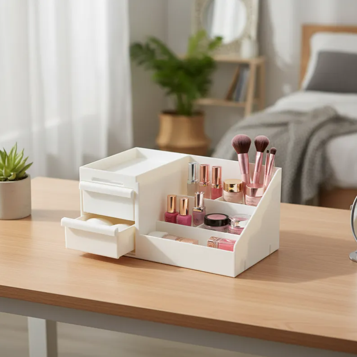 Organizador De Maquillaje Escritorio Con Cajones Cosméticos 8