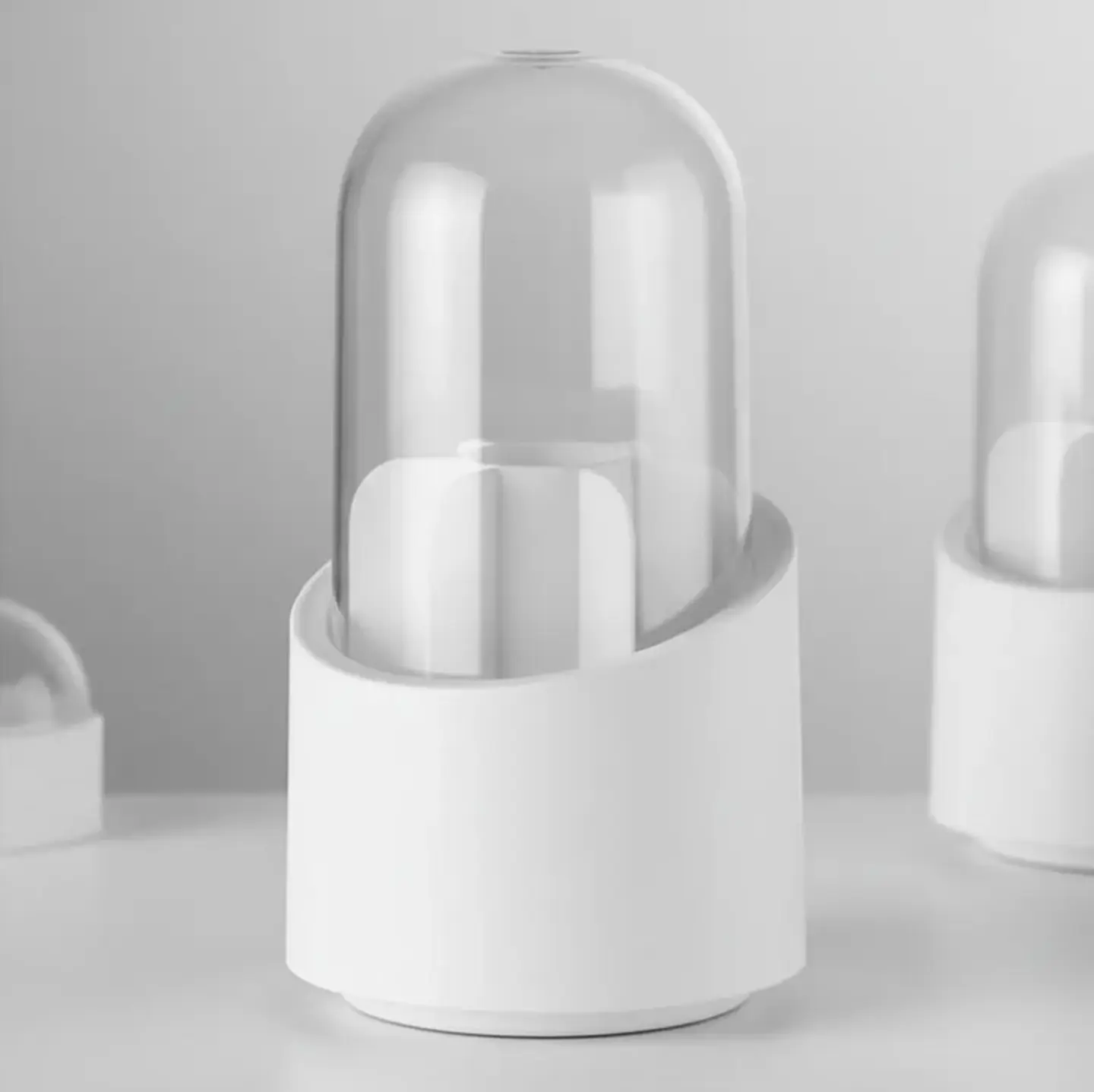 Organizador De Brochas Maquillaje Giratorio Con Tapa Antipolvo 6