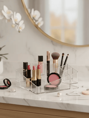 Organizador Acrílico Transparente para Maquillaje 7x13.5cm