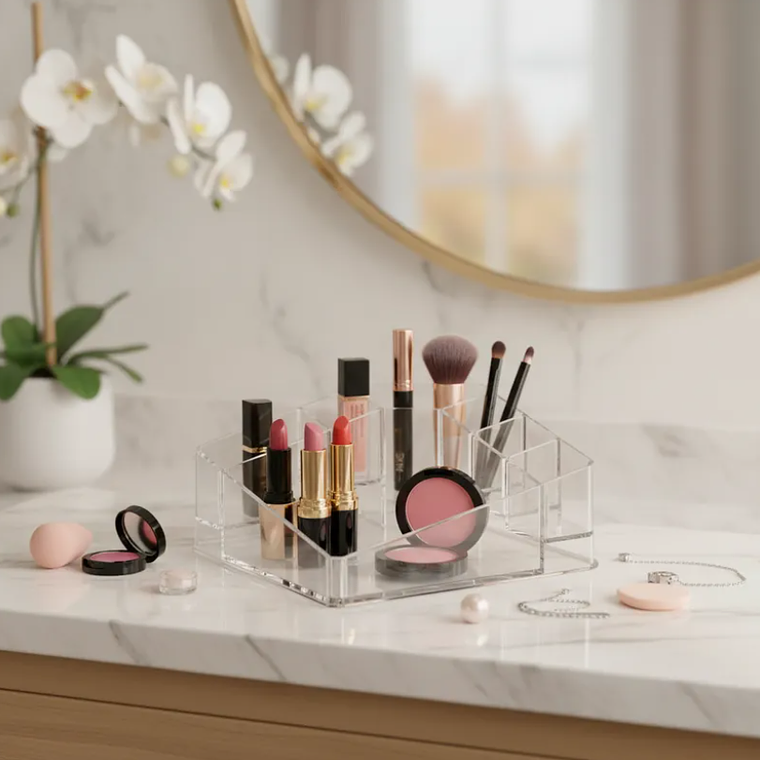 Organizador Acrílico Transparente para Maquillaje 7x13.5cm 2