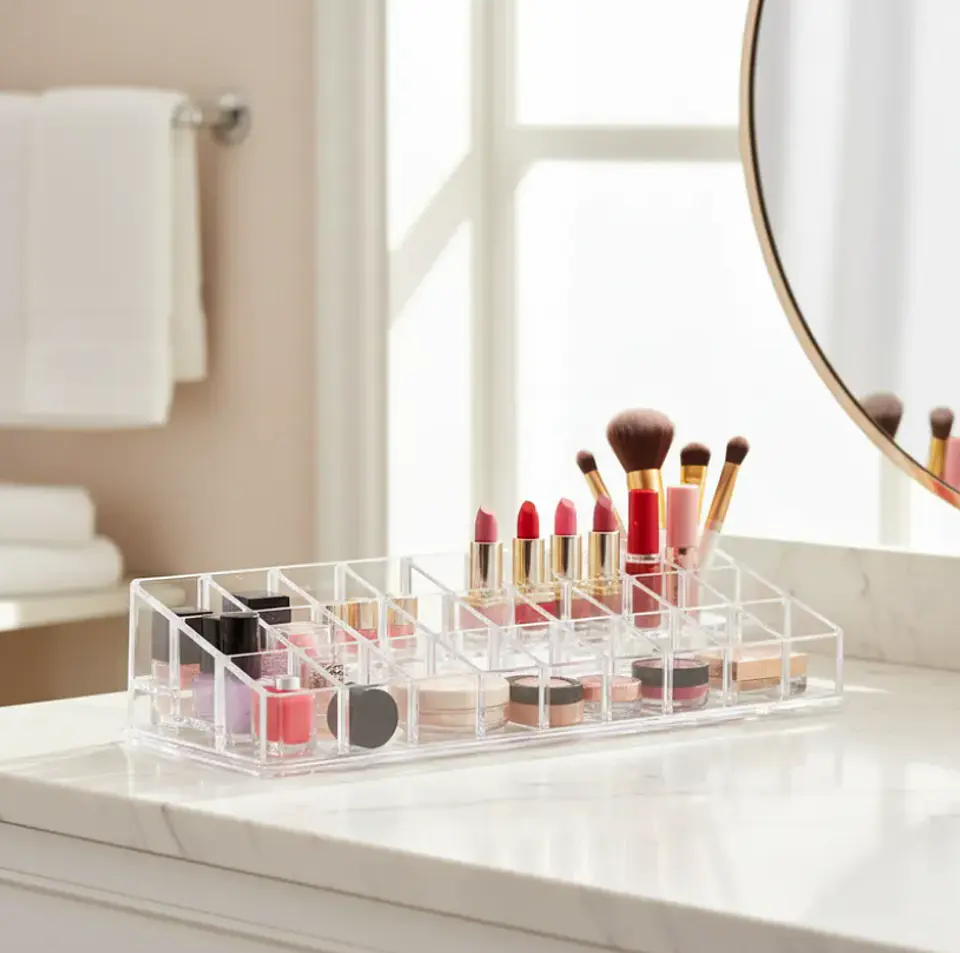 Organizador De Maquillaje Acrílico Transparente 24 Espacios 3