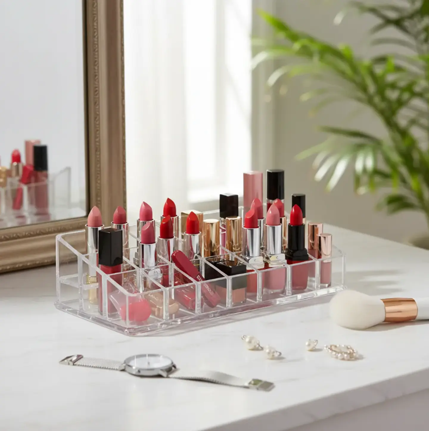 Organizador De Maquillaje Acrílico Transparente 24 Espacios 4