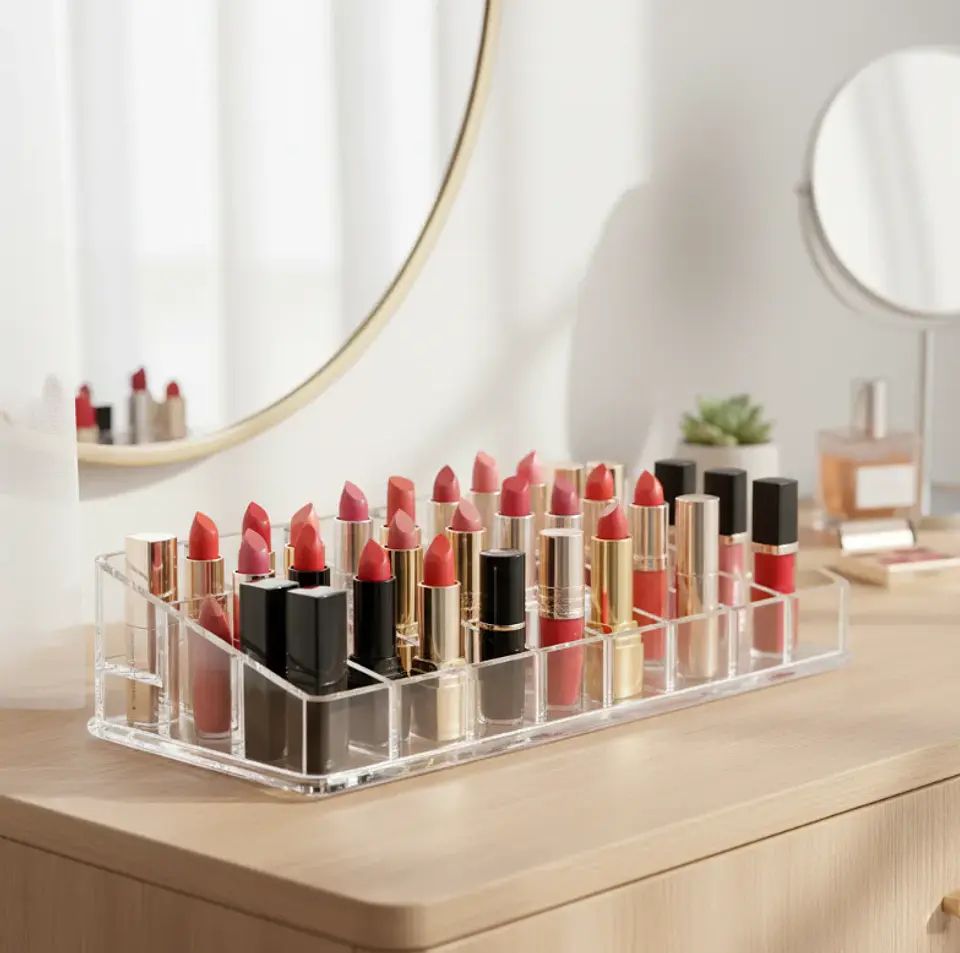 Organizador De Maquillaje Acrílico Transparente 24 Espacios 5