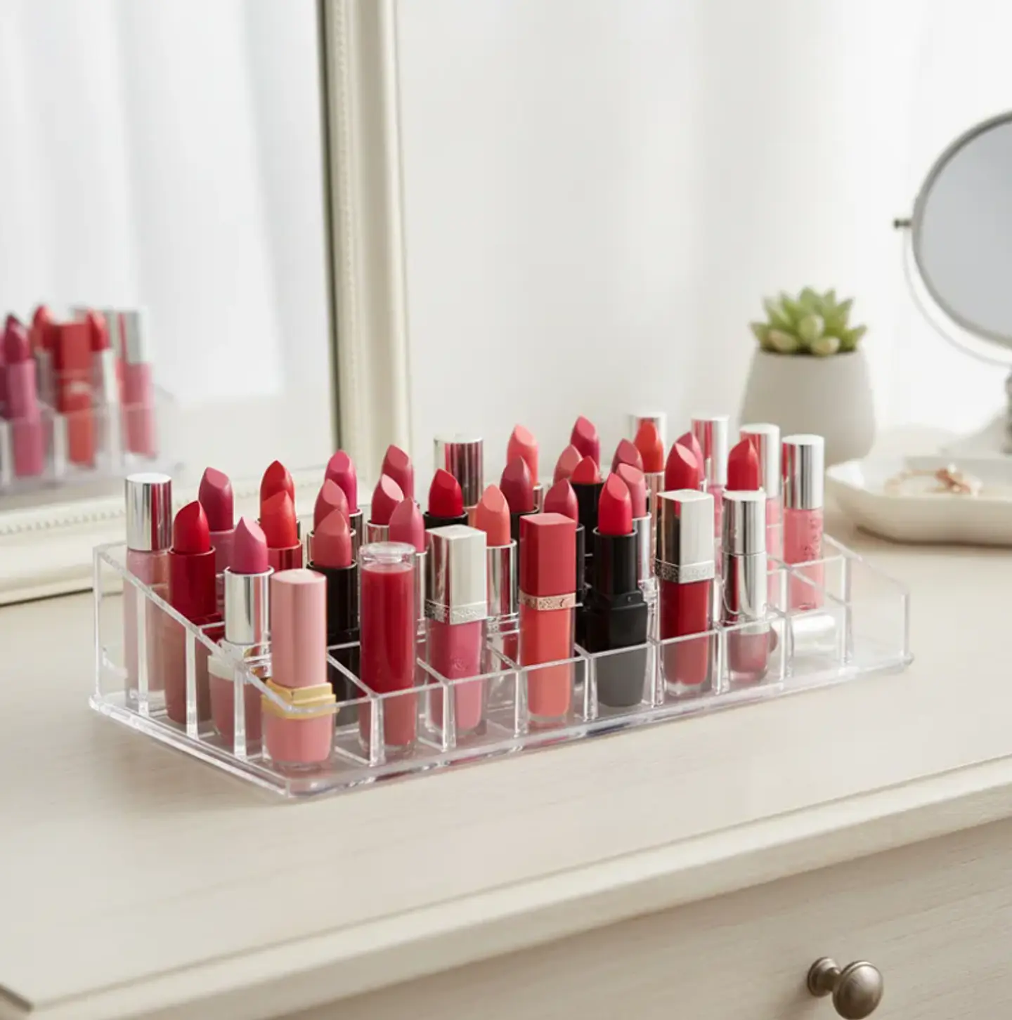 Organizador De Maquillaje Acrílico Transparente 24 Espacios 6