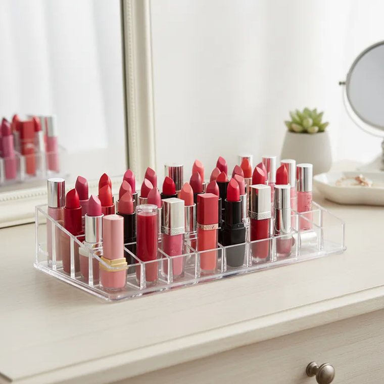 Organizador De Maquillaje Acrílico Transparente 24 Espacios 6