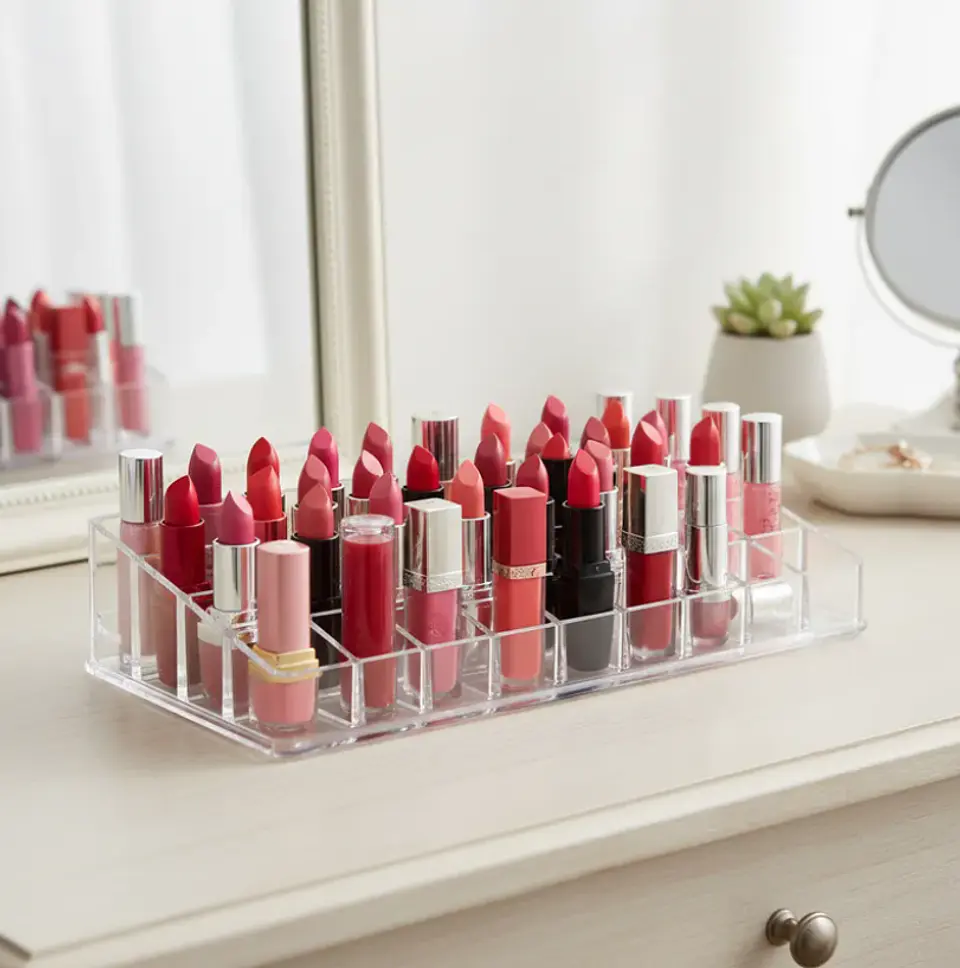 Organizador De Maquillaje Acrílico Transparente 24 Espacios 6