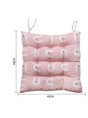 Cojín Para Silla Acolchado Cuadrado 40x40cm Con Amarras