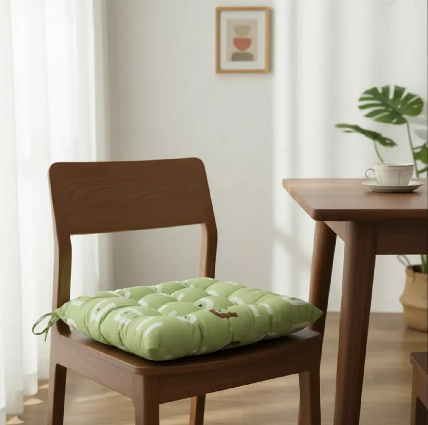 Cojín Para Silla Acolchado Cuadrado 40x40cm Con Amarras 1