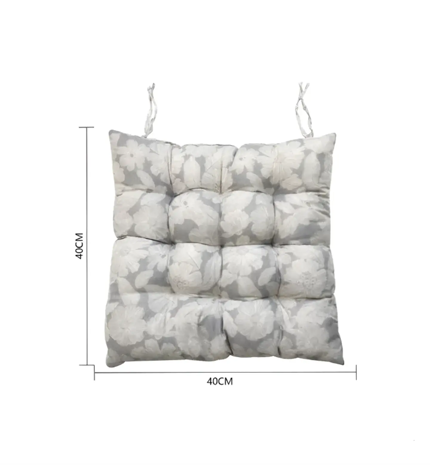 Cojín Para Silla Acolchado Diseño Floral 40x40cm Con Amarra 6